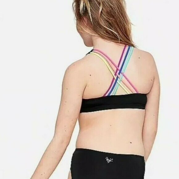 Black 2 Pcs Justice Bikini Swimsuit Size 18 - Picture 3 of 7